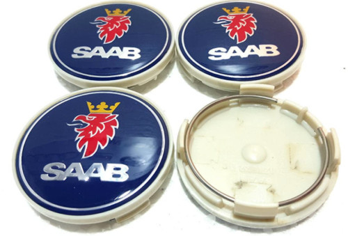 Saab blue 62mm 63mm alloy - 4x,