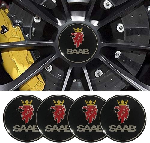 Saab black centre hub caps - black,